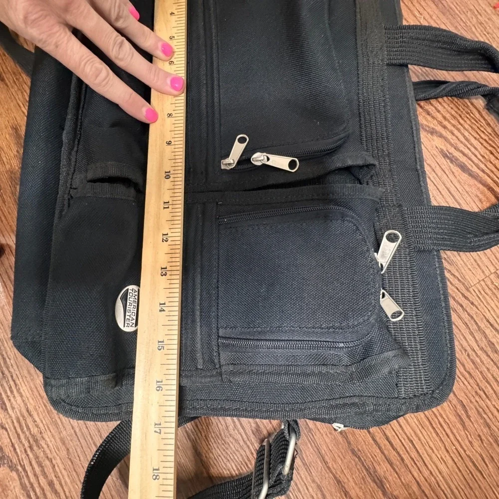 American Tourister Shoulder Bag Black Laptop Briefcase Work Travel